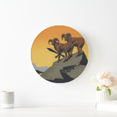 WPAのヴィンテージの国立公園の野性生物旅行 ラージ壁時計 (ホーム)