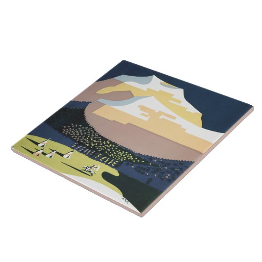 WPAのヴィンテージ旅行ポスターモンタナはアメリカを見ます タイル (側面)