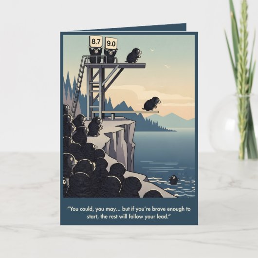 WPAアートのユーモアのあるモチベーション向上スローガンカード カード (正面)