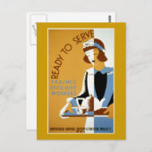 WPAポスターのヴィンテージを提供する準備 ポストカード (正面/裏面)