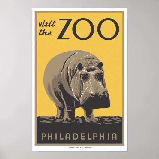 WPAポスター「Visit The Zoo」フィラデルフィア ポスター (正面)
