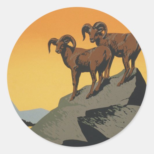 WPAヴィンテージ国立公園野生生物旅行 ラウンドシール (正面)