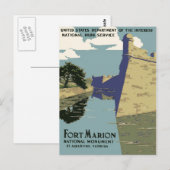 WPAヴィンテージ旅行ポスターフォートマリオンフロリダ ポストカード (正面/裏面)