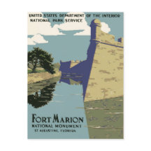 WPAヴィンテージ旅行ポスターフォートマリオンフロリダ