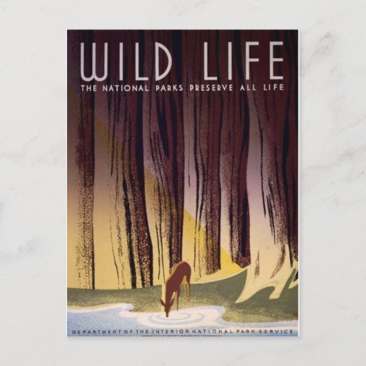 WPA国立公園のポスターポストカード ポストカード (正面)