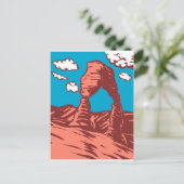 WPA Art繊細なアーチinアーチズ国立公園 シーズンポストカード (スタンド正面)