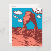 WPA Art繊細なアーチinアーチズ国立公園 シーズンポストカード (正面/裏面)