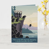 WPA art funny customizable birthday card カード (黄色い花)