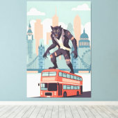 WPA art inspired London canvas print キャンバスプリント (インサイチュ (ウッドフロア))