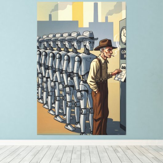 WPA Inspired AI Workers キャンバスプリント (インサイチュ (ウッドフロア))