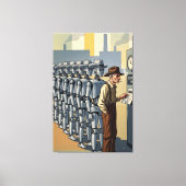 WPA Inspired AI Workers キャンバスプリント (正面)