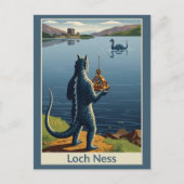 WPA Loch Ness Monster Funny ポストカード (正面)