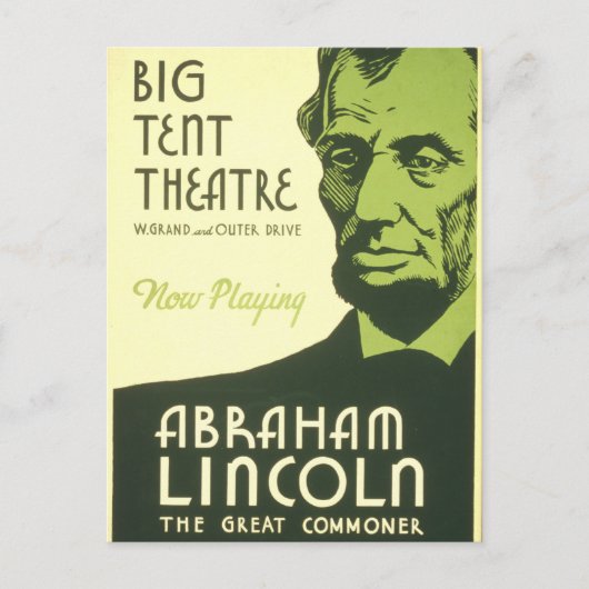 WPA Poster Abraham Lincoln Illinois 1936 ポストカード (正面)