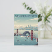 WPA‑Style San Francisco Cryptid ポストカード (スタンド正面)