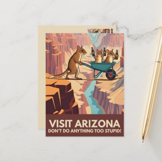 WPA style Visit Arizona Postcard ポストカード (正面/裏面インサイチュ)