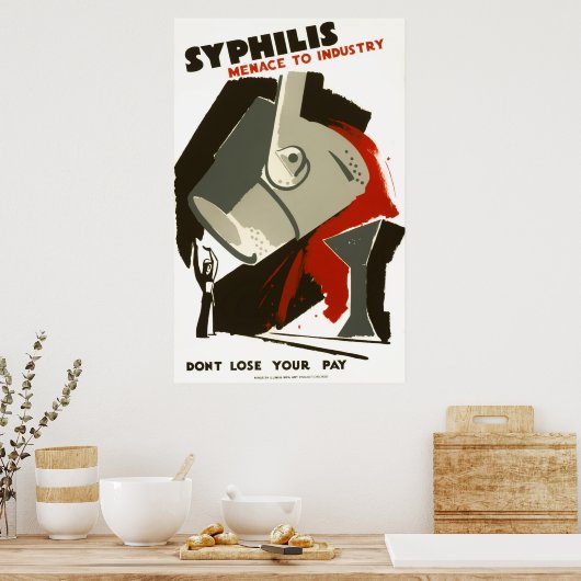 WPA SYPHILIS POSTER c.1938 ポスター (キッチン)