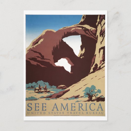 WPA Vintage Travel Poster, See America Arches ポストカード (正面)
