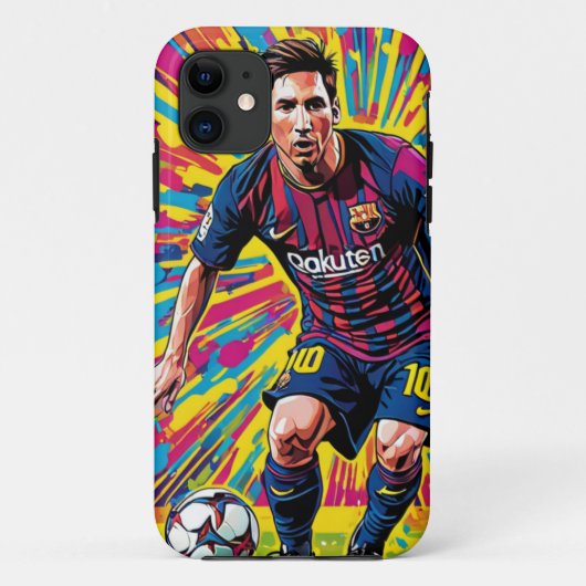 WPAP風 レオネル・メッシ iPhone/iPadケース Case-Mate iPhoneケース (裏面)
