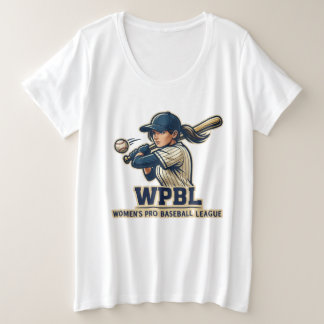 WPBL女子プロ野球リーグのマスコットデザイン プラスサイズTシャツ