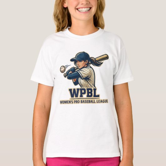 WPBL女子プロ野球リーグのマスコットデザイン Tシャツ (正面)