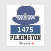 WPC警察キャップ名&番号ステッカー シール (シート)