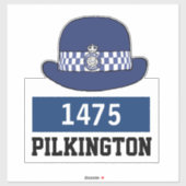 WPC警察キャップ名&番号ステッカー シール (シート)