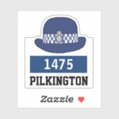 WPC警察キャップ名&番号ステッカー シール (シート)