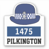 WPC警察キャップ名&番号ステッカー シール (正面)