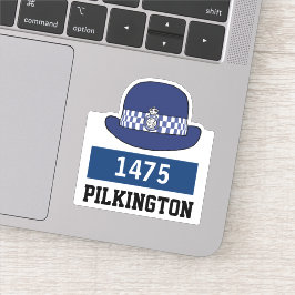 WPC警察キャップ名&番号ステッカー シール