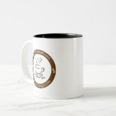 WPCoffeTalk Mug (両側のロゴ) ツートーンマグカップ (正面左)