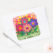 WQおもちゃフラワーパワーバンドシール スクエアシール (封筒)