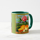 WQのマグのコップ: オレンジ木枠のラベル3 マグカップ (正面右)