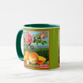 WQのマグのコップ: オレンジ木枠のラベル3 マグカップ (正面左)