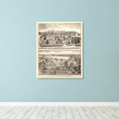 WR Blodgett & GC Daubnerの農場と住居 キャンバスプリント (インサイチュ (ウッドフロア))