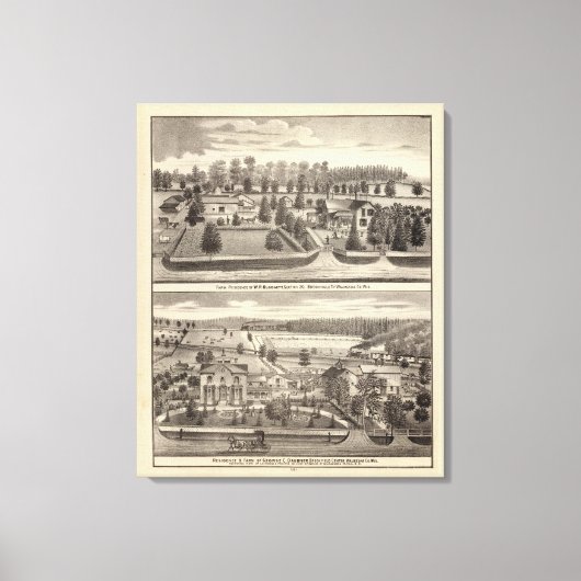 WR Blodgett & GC Daubnerの農場と住居 キャンバスプリント (正面)