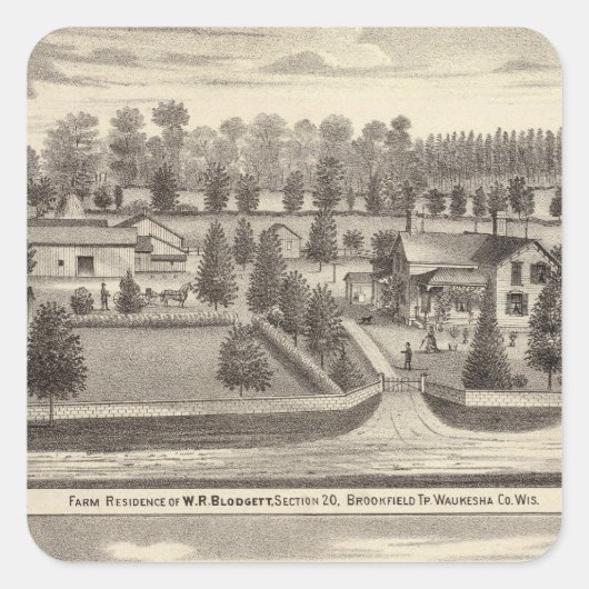 WR Blodgett & GC Daubnerの農場と住居 スクエアシール (正面)