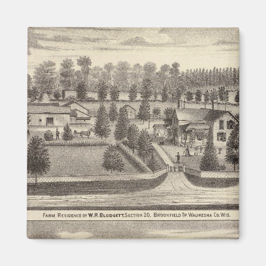 WR Blodgett & GC Daubnerの農場と住居 マグネット (正面)