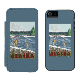 Wrangell、アラスカ-はえの漁師 iPhone SE/5/5sウォレットケース