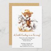 Wrangling Joy：カウボーイワイルドウェスト赤ちゃんシャワー 招待状 (正面/裏面)