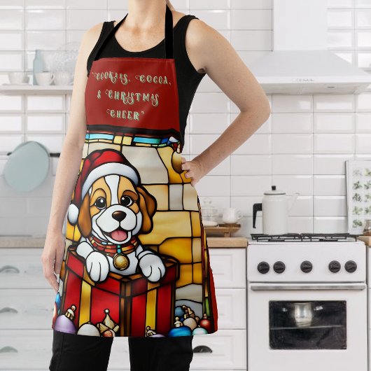 Wrapped Christmas Puppy Apron エプロン