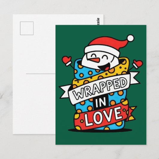 Wrapped in Love Christmas ポストカード (正面/裏面)