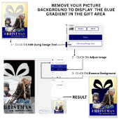 Wrapped in Love - Christmas Gift Family Blue Gold 箔シーズンカード