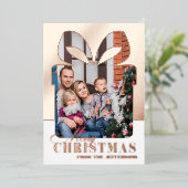 Wrapped in Love - Christmas Gift Photo Rose Gold 箔シーズンカード (立ち正面)