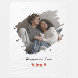 Wrapped in Love Valentine's Day Photo Personalized フリースブランケット