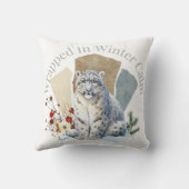 Wrapped in Winter Calm Leopard Art クッション (裏面)