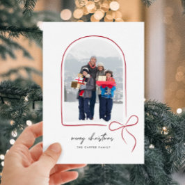 Wrapped With Love Red Bow Arch Photo Christmas  シーズンカード