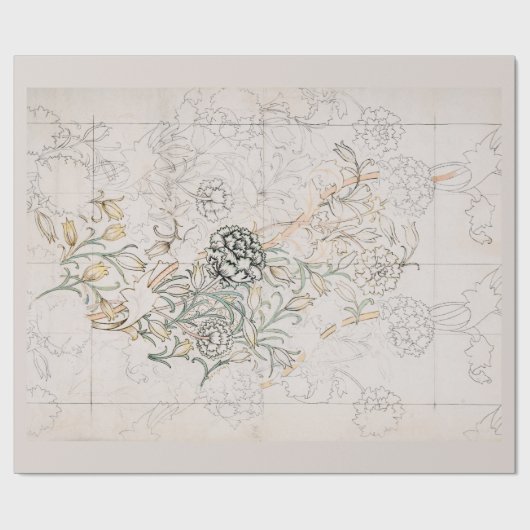 WRAPPING紙:ウィリアム・モリス：野生チューリップ ラッピングペーパー (フラット)