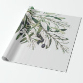 WRAPPING紙:メリークリスマスオリーブ枝 ラッピングペーパー (アンロールド)