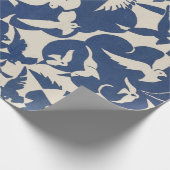 WRAPPING紙:白+青の鳩：1928 ラッピングペーパー (角)
