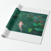 WRAPPING紙:WOODBLOCK日本の :コイ ラッピングペーパー (アンロールド)